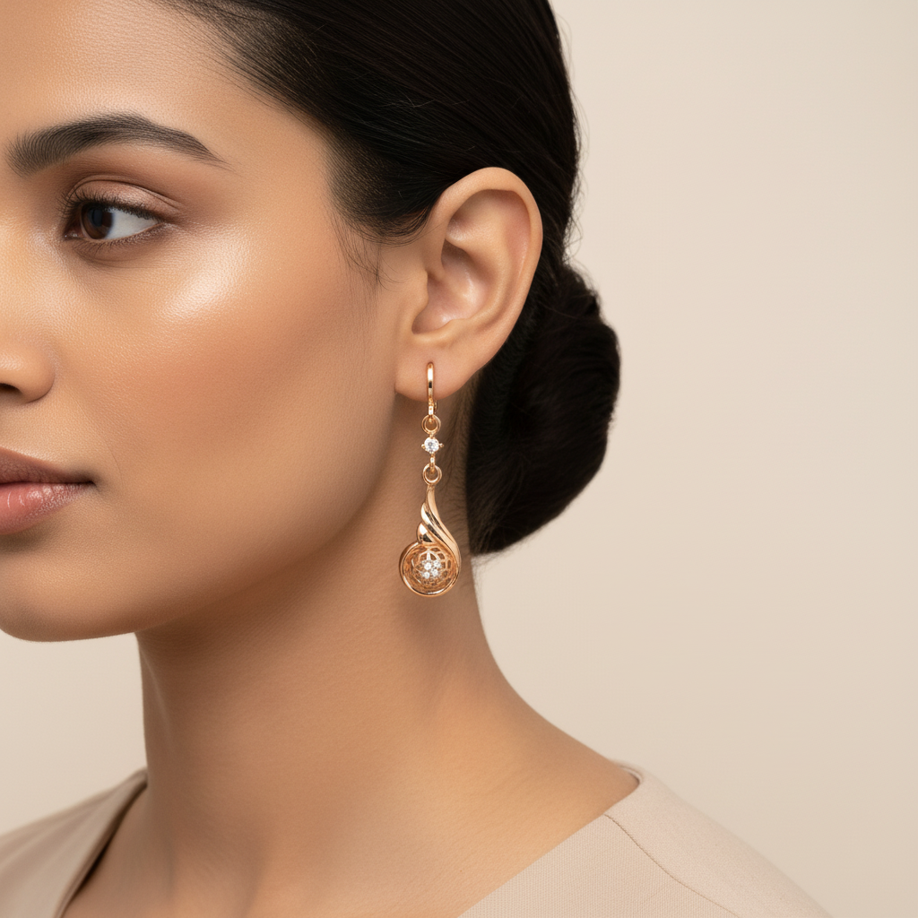 Daylisse- Stone Studded Zirconia Dangler Earrings