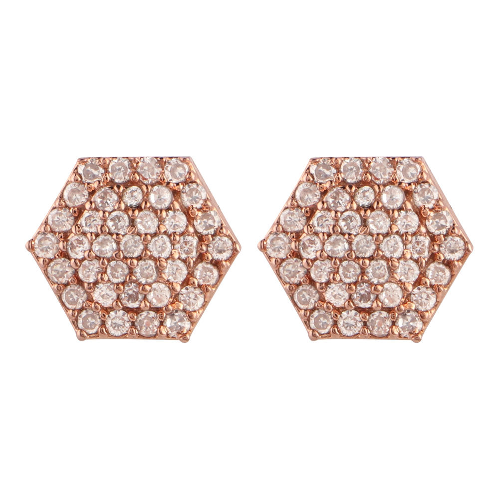 Luniela- Stone Studded Zirconia Stud Earrings