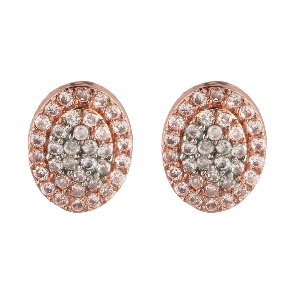 Stellara Bloom- Stone Studded Zirconia Stud Earrings