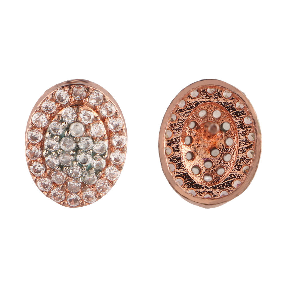 Stellara Bloom- Stone Studded Zirconia Stud Earrings