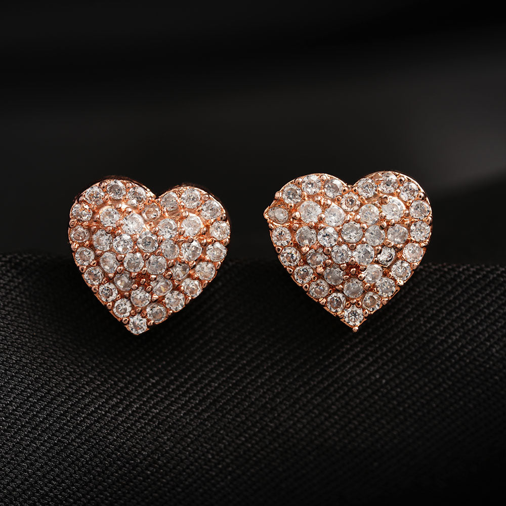 Sunelle- Stone Studded Zirconia Stud Earrings