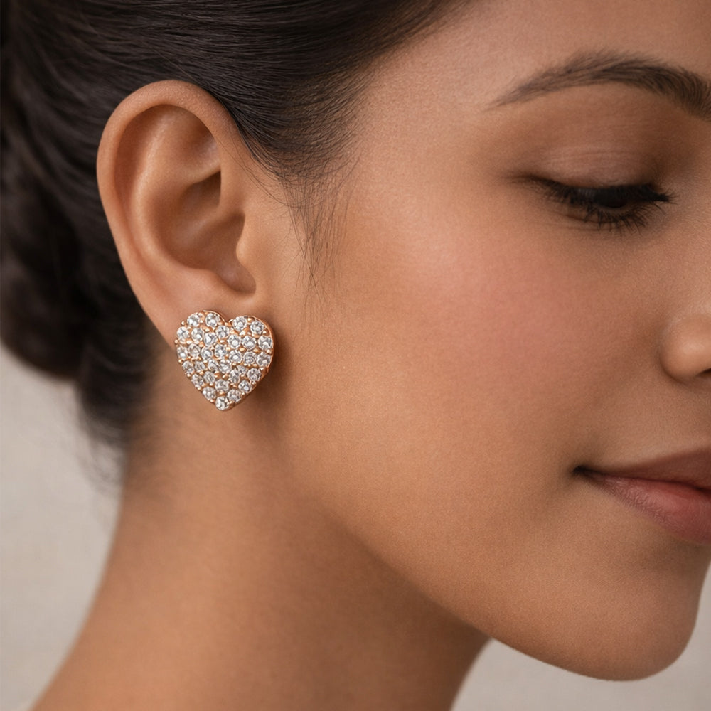 Sunelle- Stone Studded Zirconia Stud Earrings