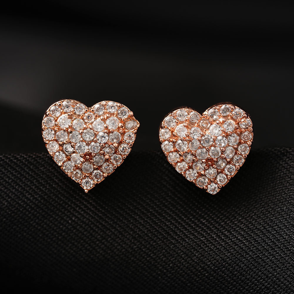 Sunelle- Stone Studded Zirconia Stud Earrings