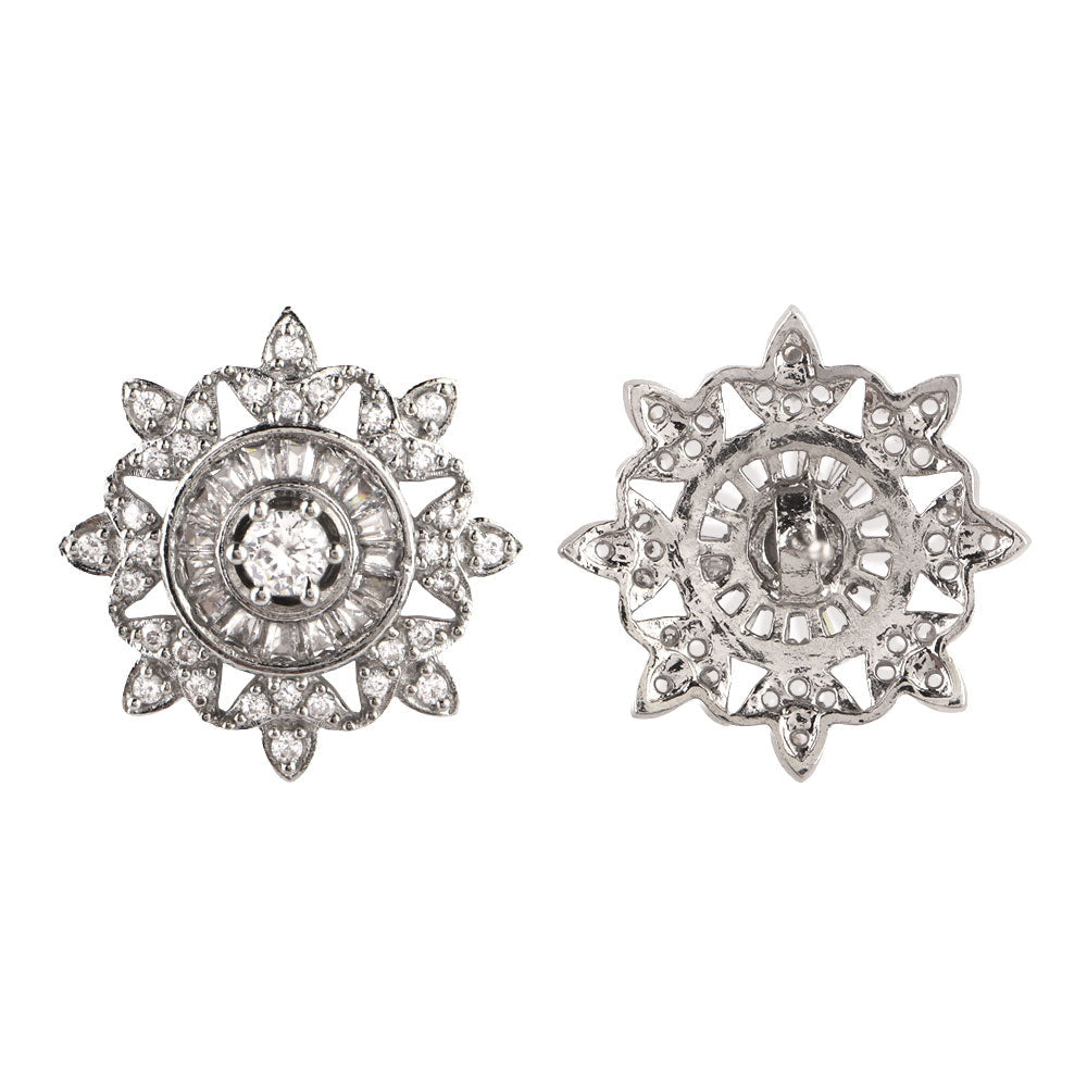 Moonisse- Stone Studded Zirconia Stud Earrings