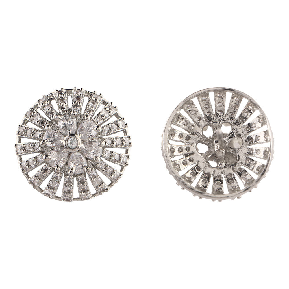 Seluneva- Stone Studded Zirconia Stud Earrings