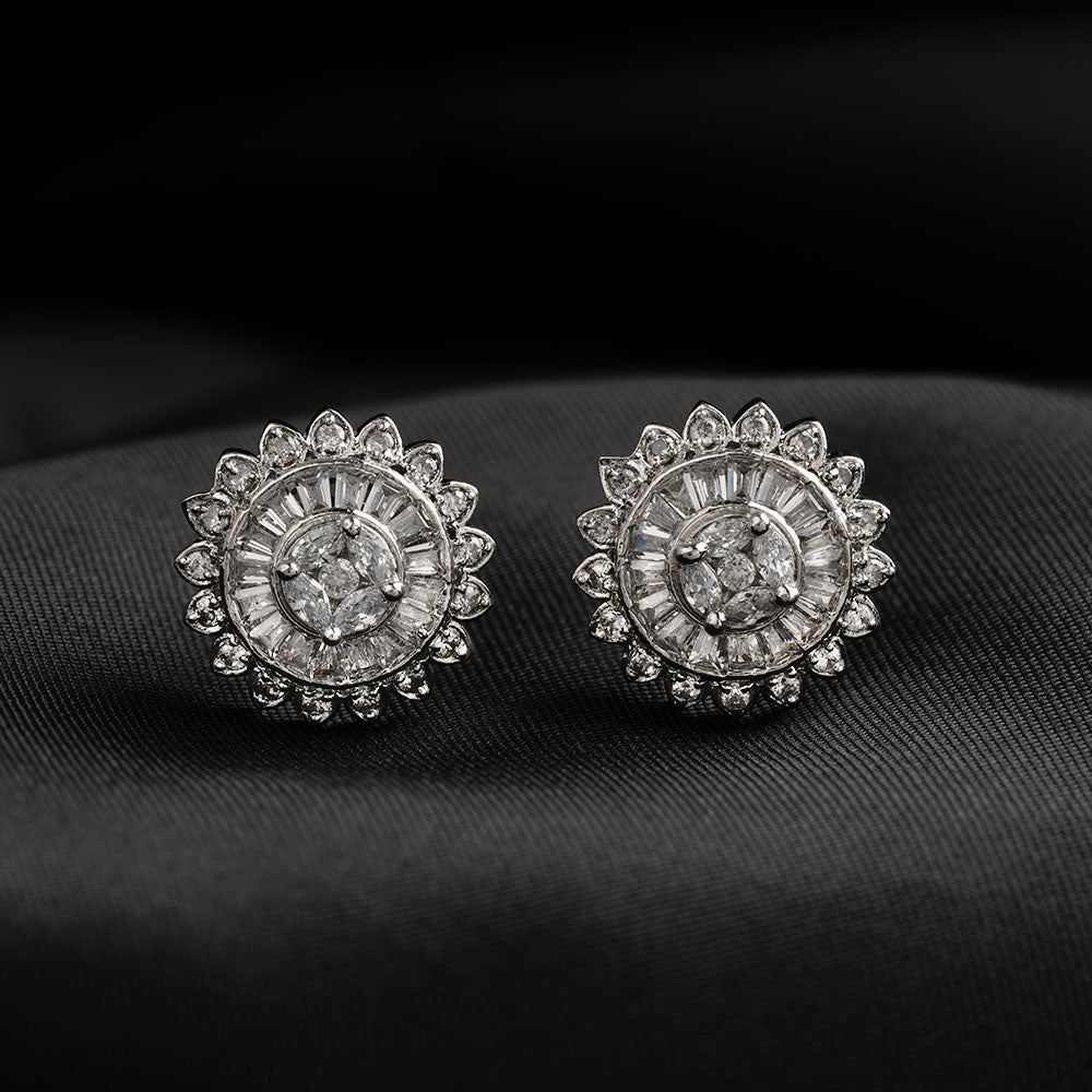Stariva- Stone Studded Zirconia Stud Earrings