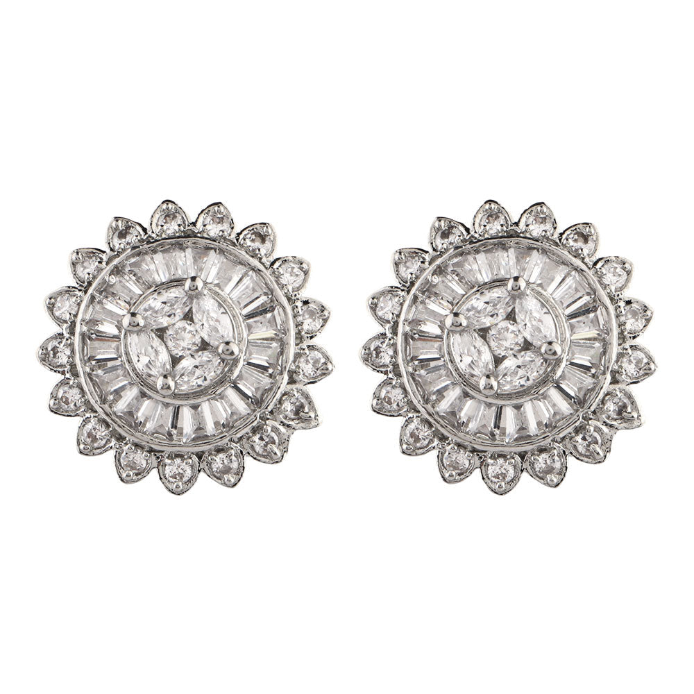 Stariva- Stone Studded Zirconia Stud Earrings