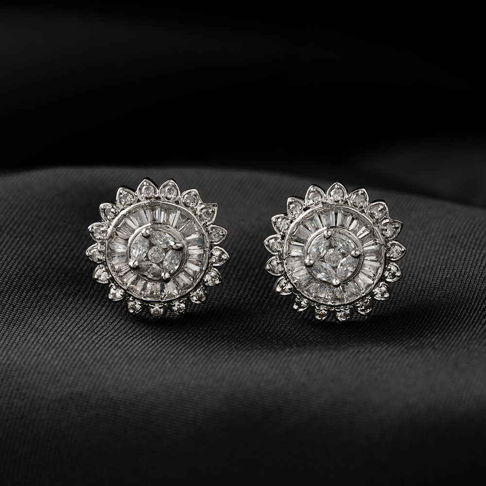 Stariva- Stone Studded Zirconia Stud Earrings