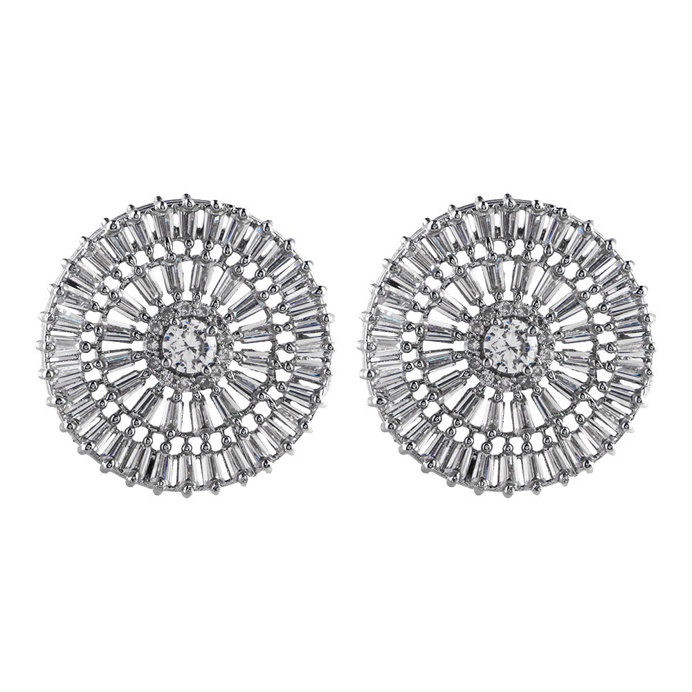 Lunaline- Stone Studded Zirconia Stud Earrings