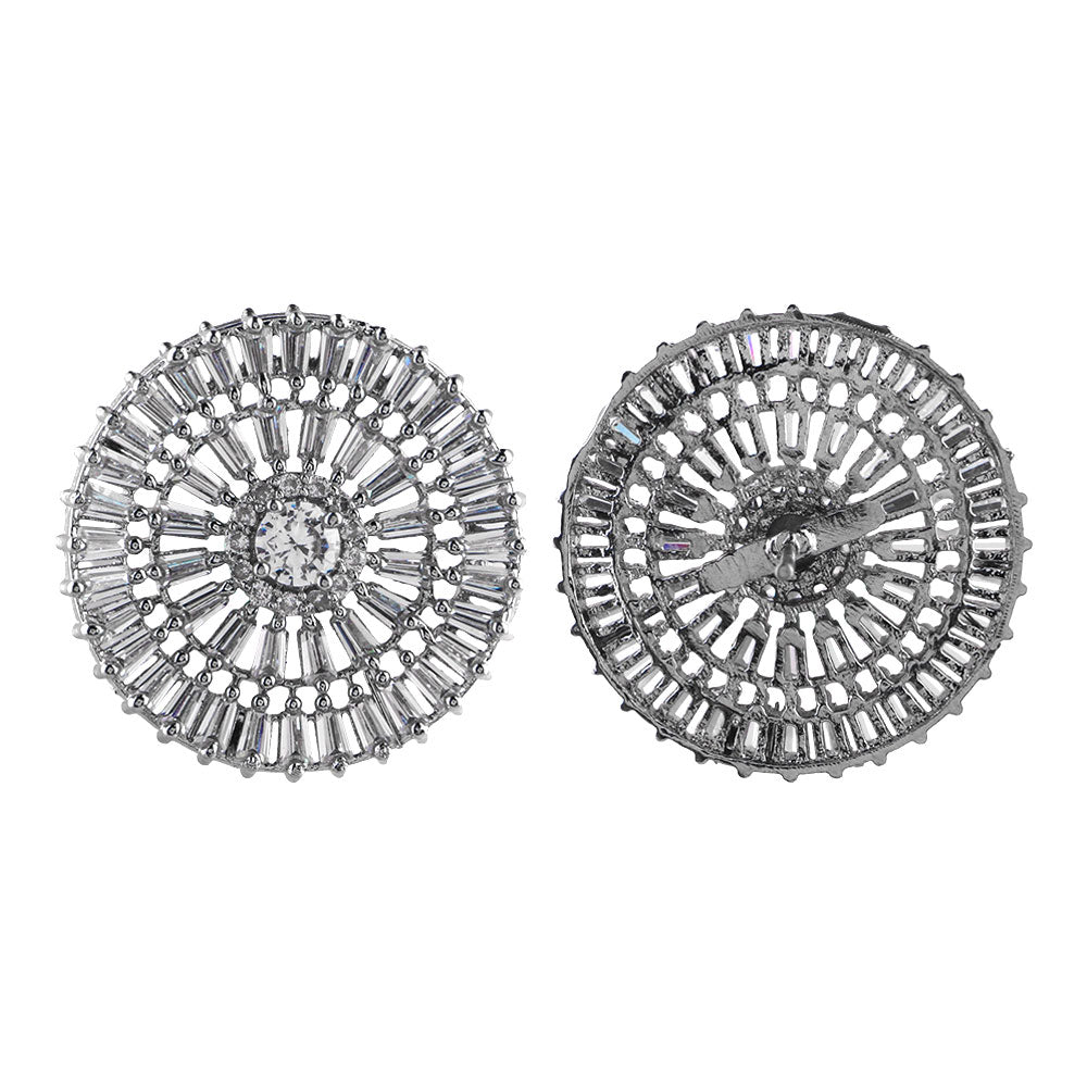 Lunaline- Stone Studded Zirconia Stud Earrings