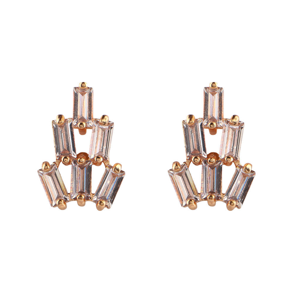 Starlisse- Stone Studded Zirconia Stud Earrings