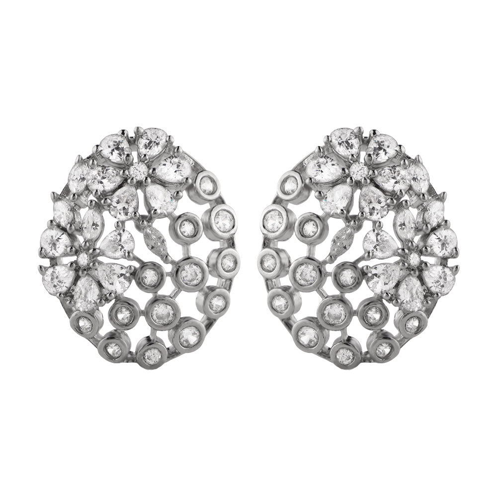 Starena- Stone Studded Zirconia Stud Earrings