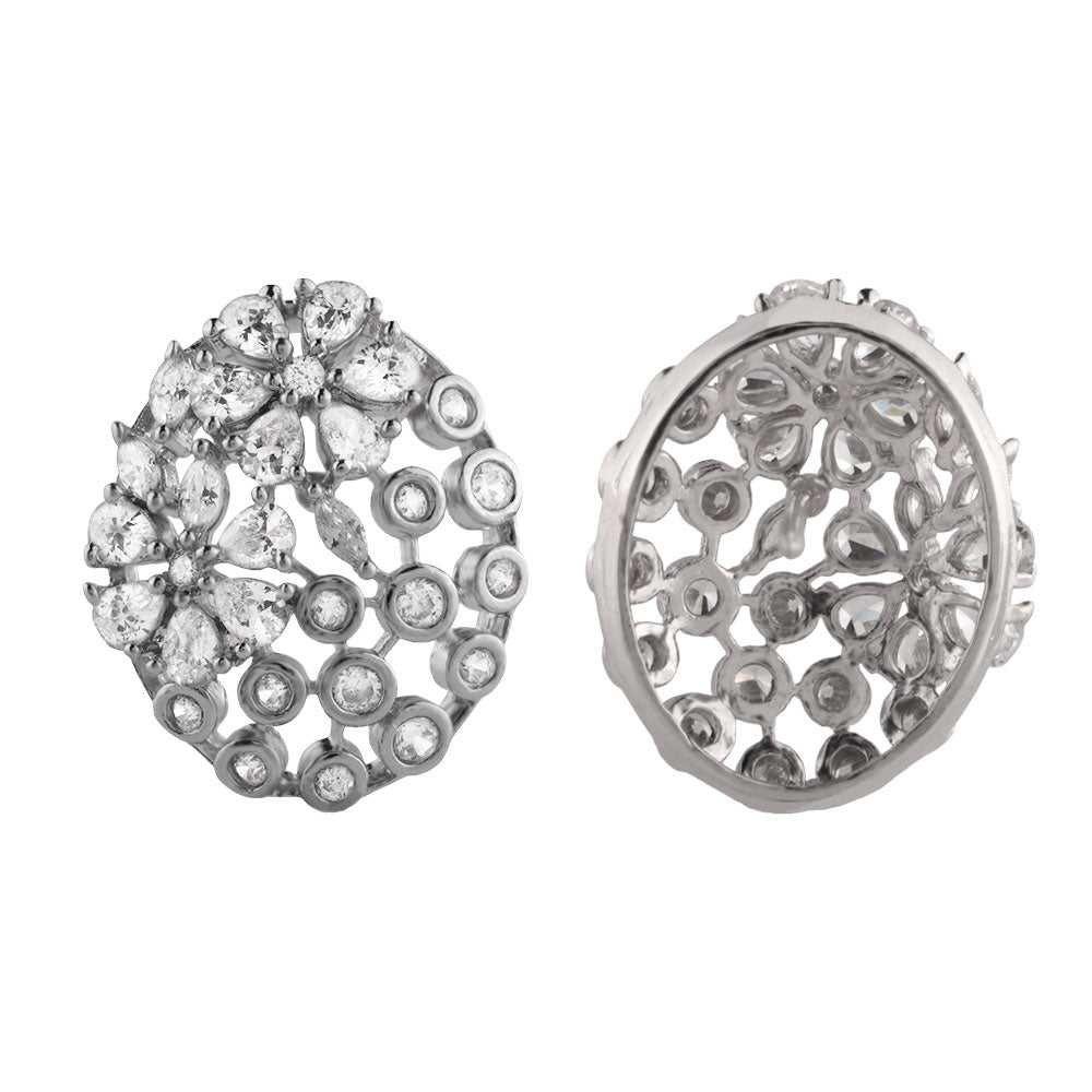 Starena- Stone Studded Zirconia Stud Earrings