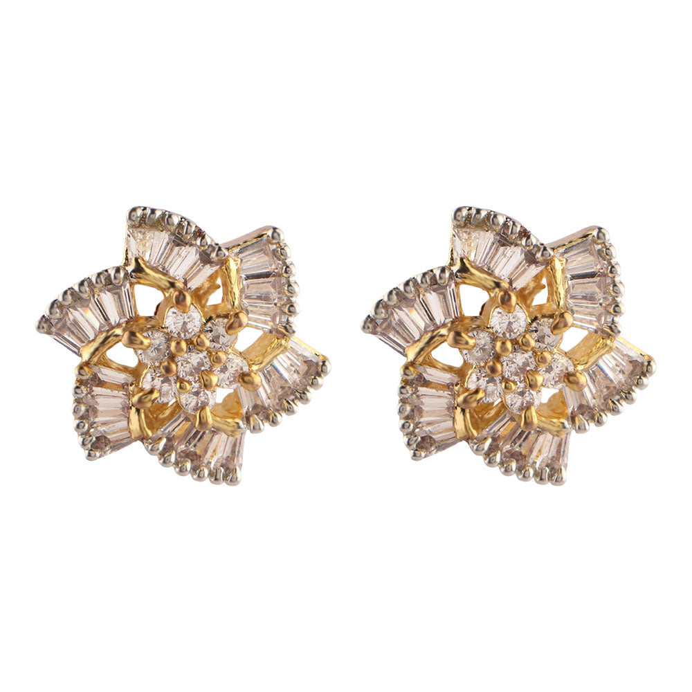 Stellory- Stone Studded Zirconia Stud Earrings