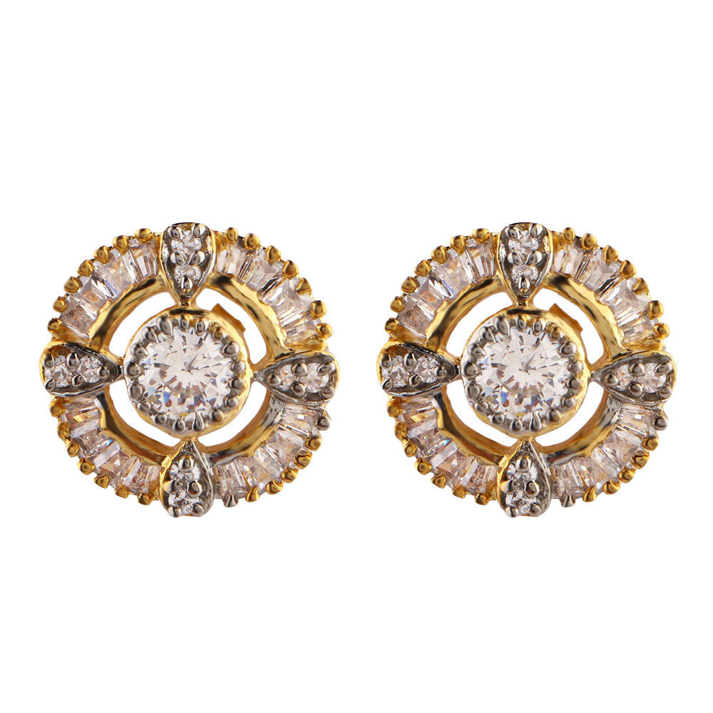Starina Bloom- Stone Studded Zirconia Stud Earrings