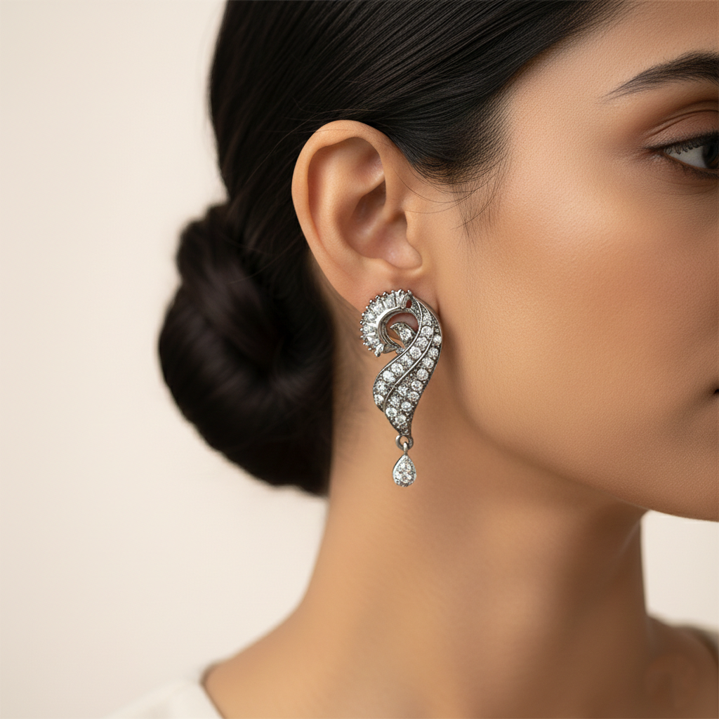 Starivelle- Stone Studded Zirconia Dangler Earrings