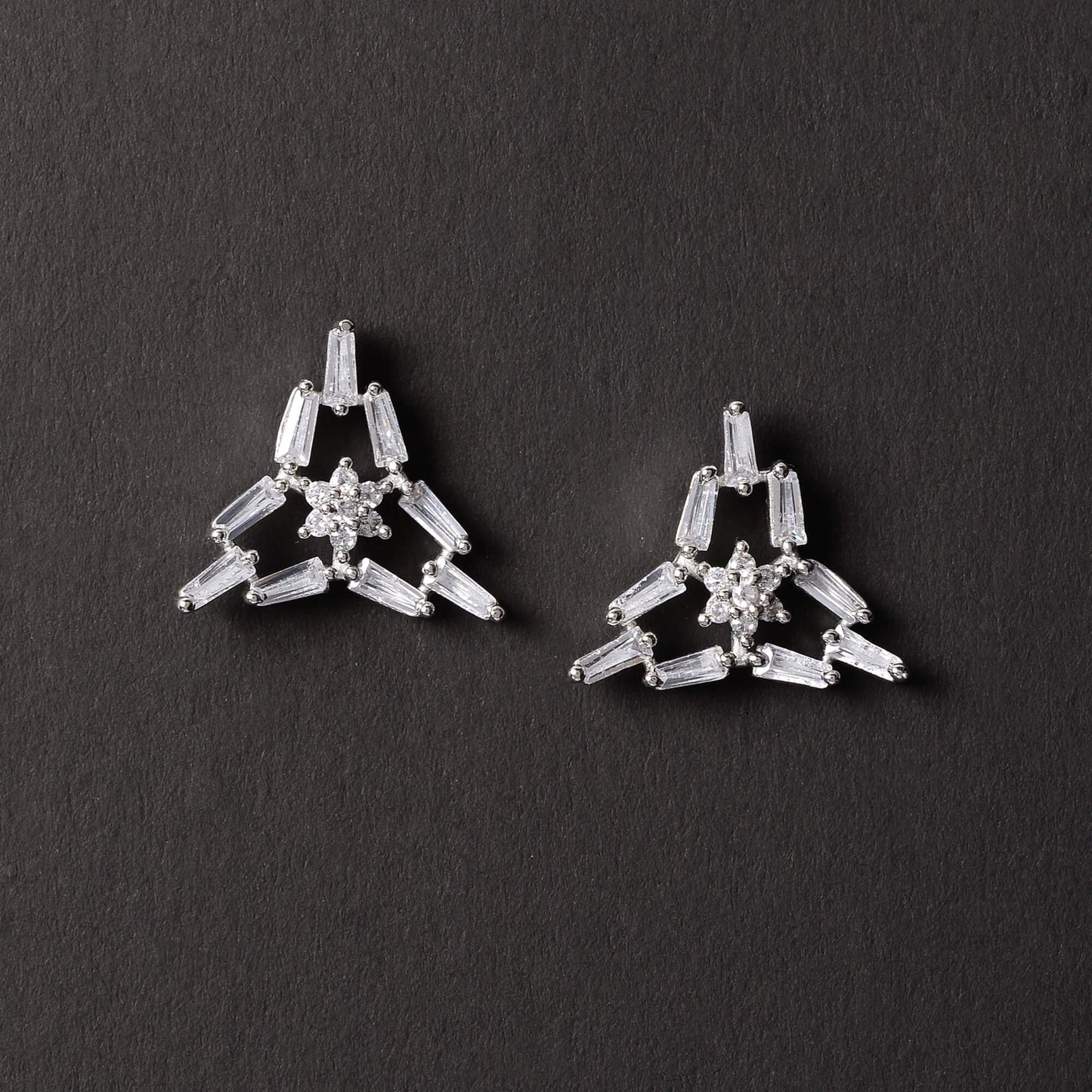 Starlissea- Stone Studded Zirconia Stud Earrings