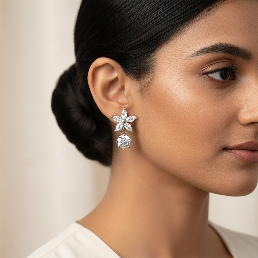 Glimmera- Stone Studded Zirconia Dangler Earrings