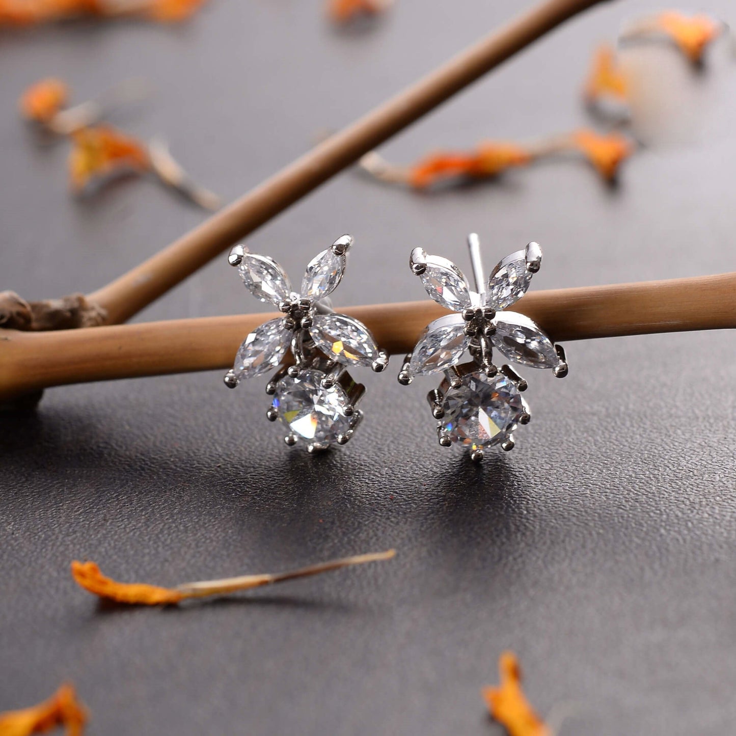 Glimmera- Stone Studded Zirconia Dangler Earrings