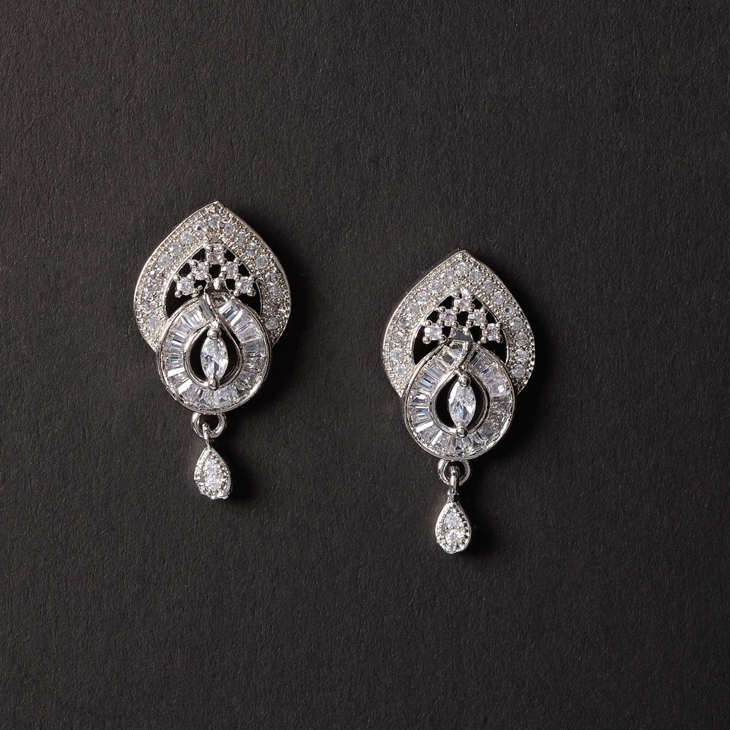 Astrylia- Stone Studded Zirconia Dangler Earrings