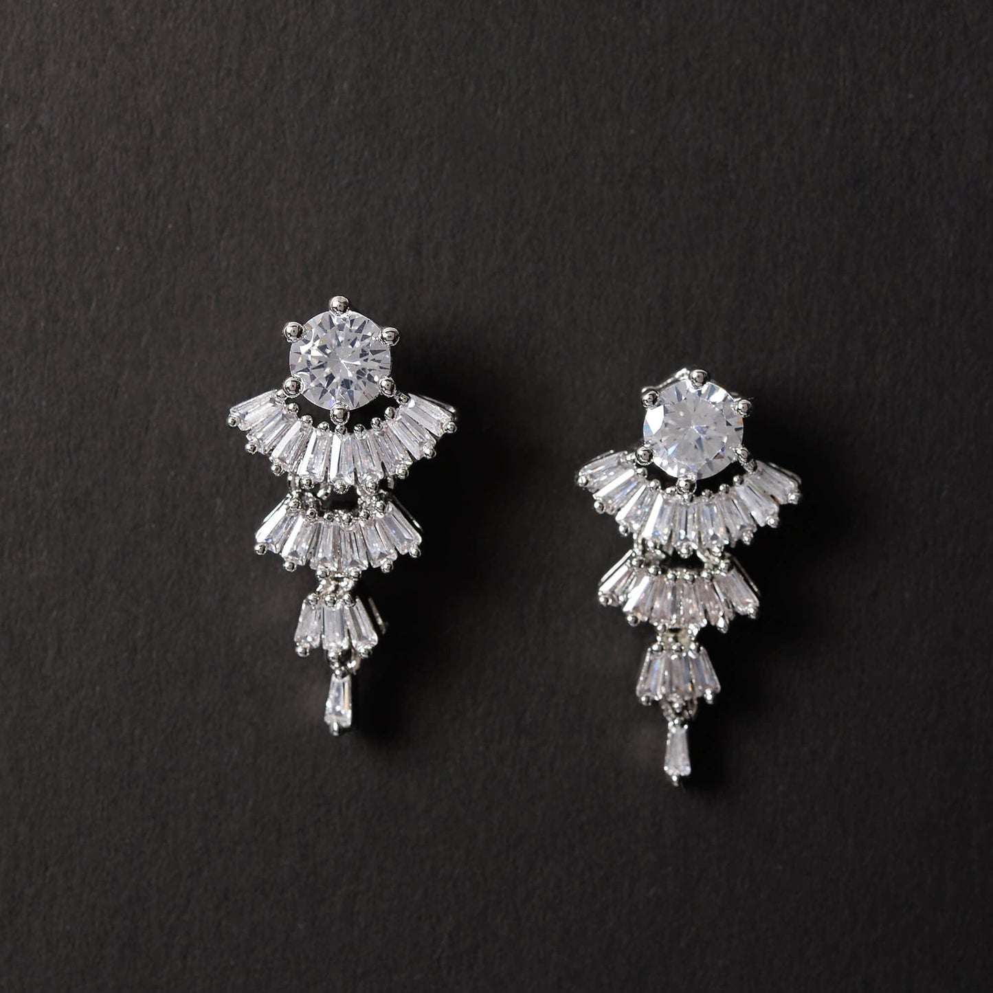 Nebulisse- Stone Studded Zirconia Dangler Earrings