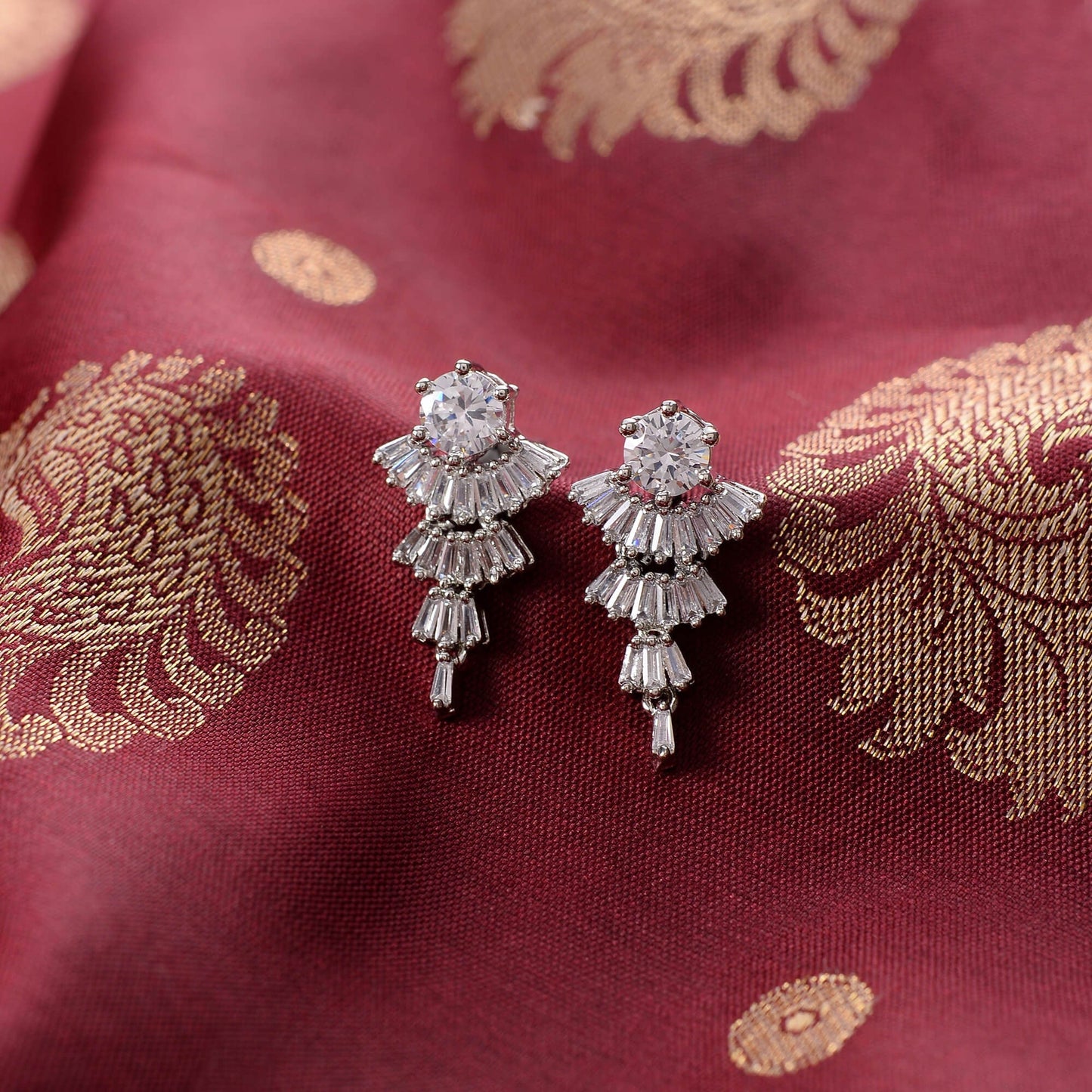 Nebulisse- Stone Studded Zirconia Dangler Earrings