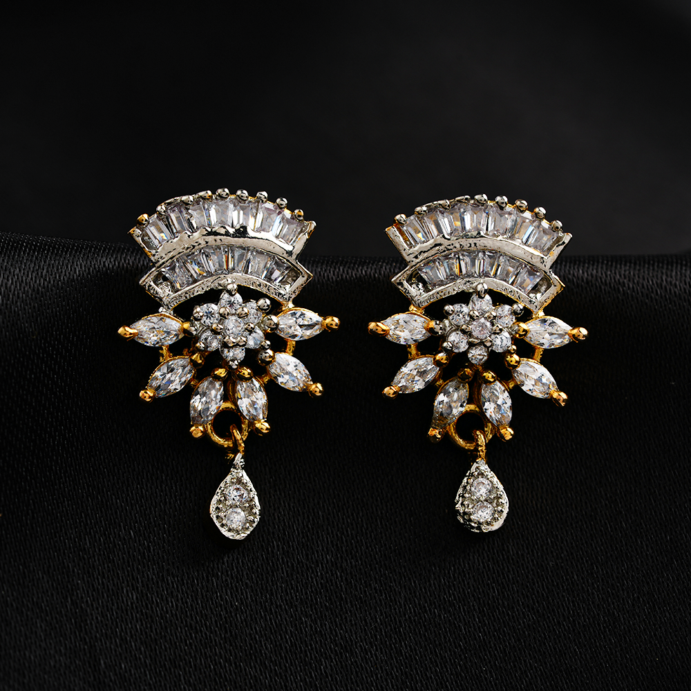 Cosmielle- Stone Studded Zirconia Dangler Earrings