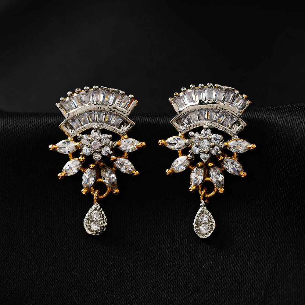 Cosmielle- Stone Studded Zirconia Dangler Earrings