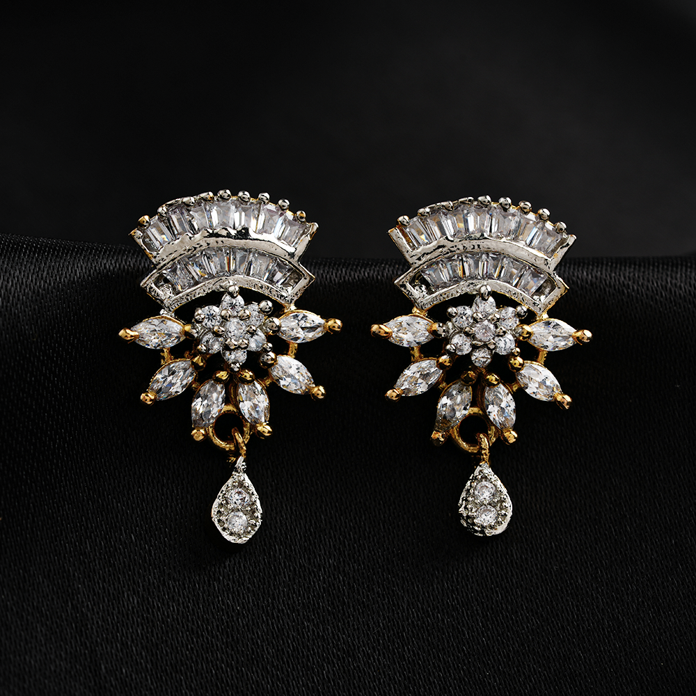 Cosmielle- Stone Studded Zirconia Dangler Earrings