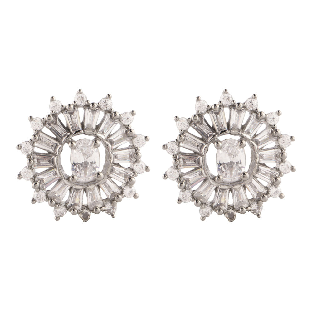 Cosmara- Stone Studded Zirconia Stud Earrings
