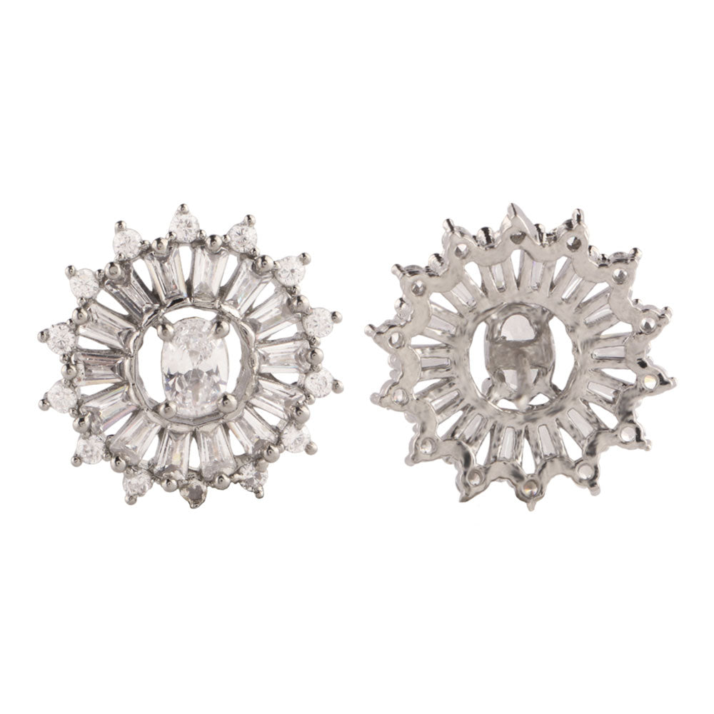 Cosmara- Stone Studded Zirconia Stud Earrings