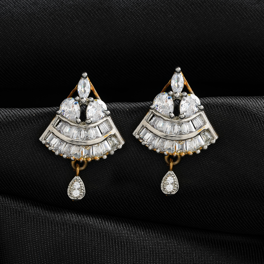 Orionelle- Stone Studded Zirconia Dangler Earrings