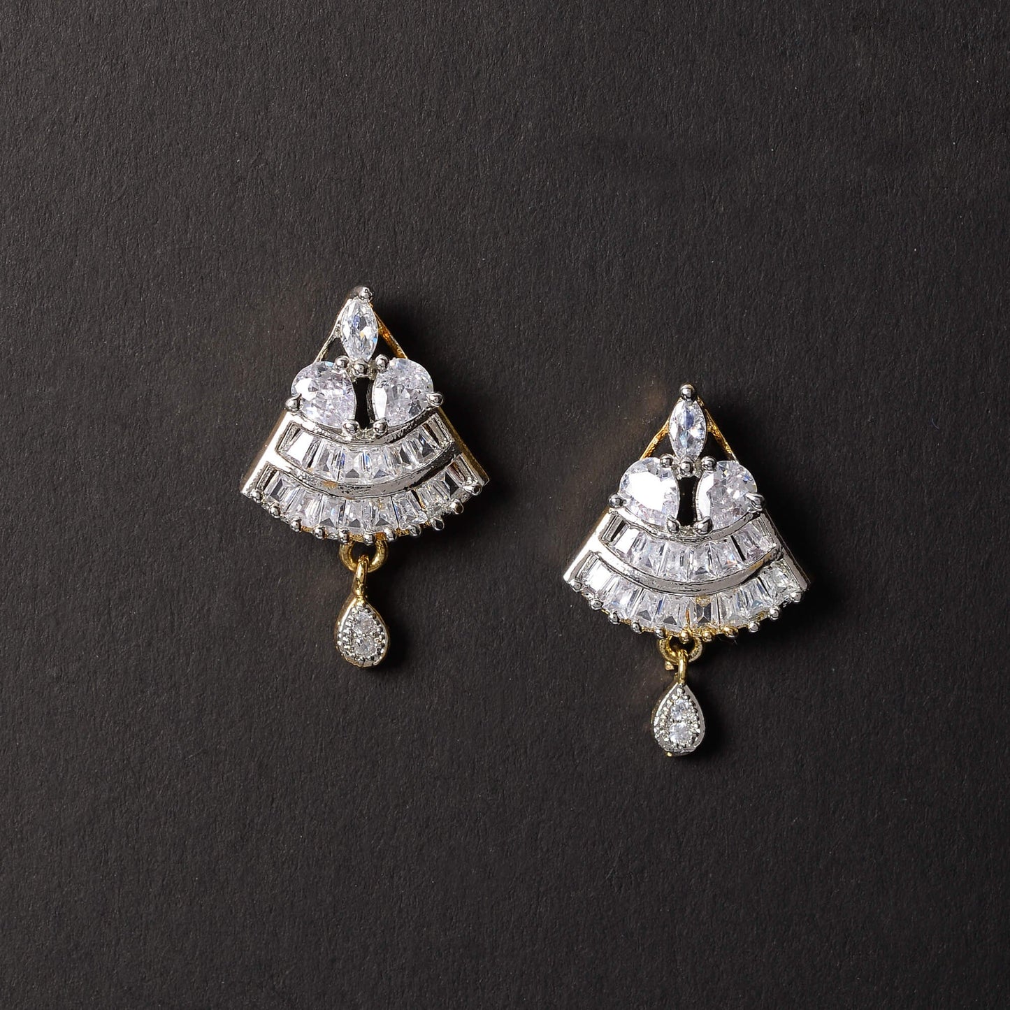 Orionelle- Stone Studded Zirconia Dangler Earrings