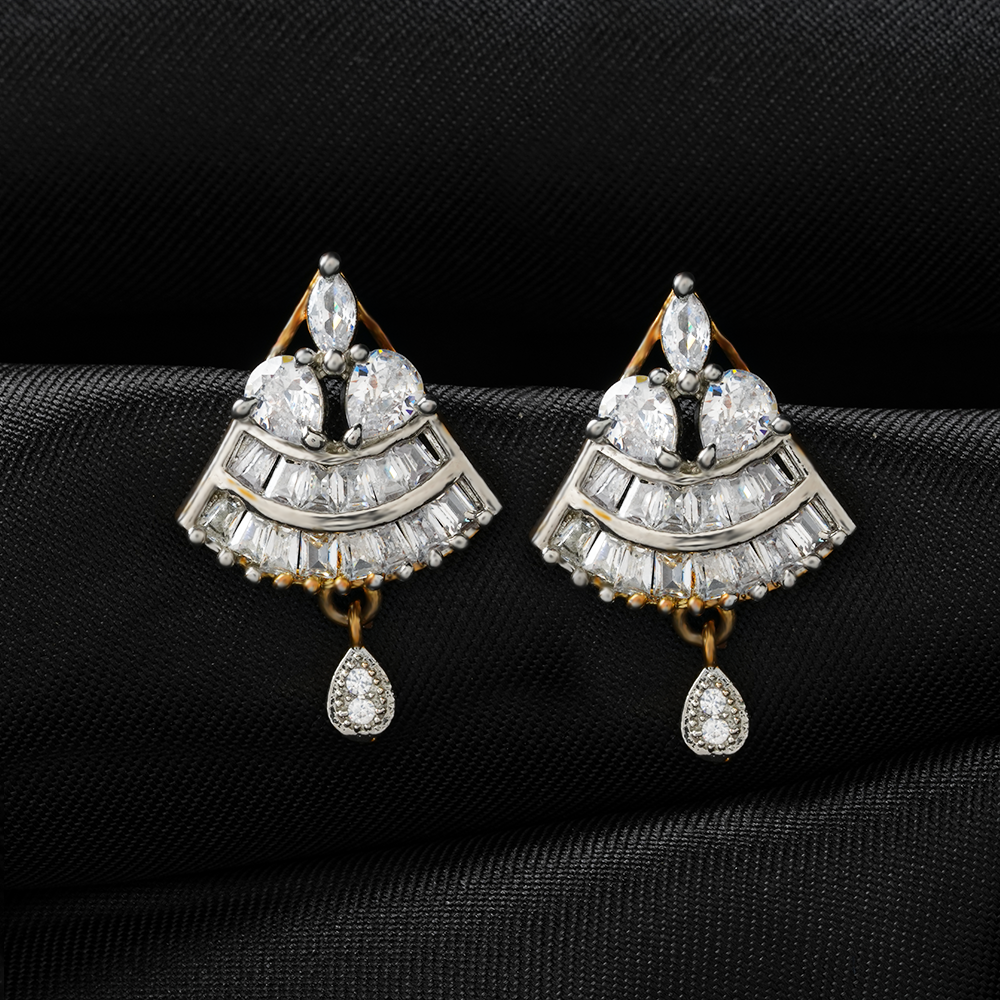 Orionelle- Stone Studded Zirconia Dangler Earrings