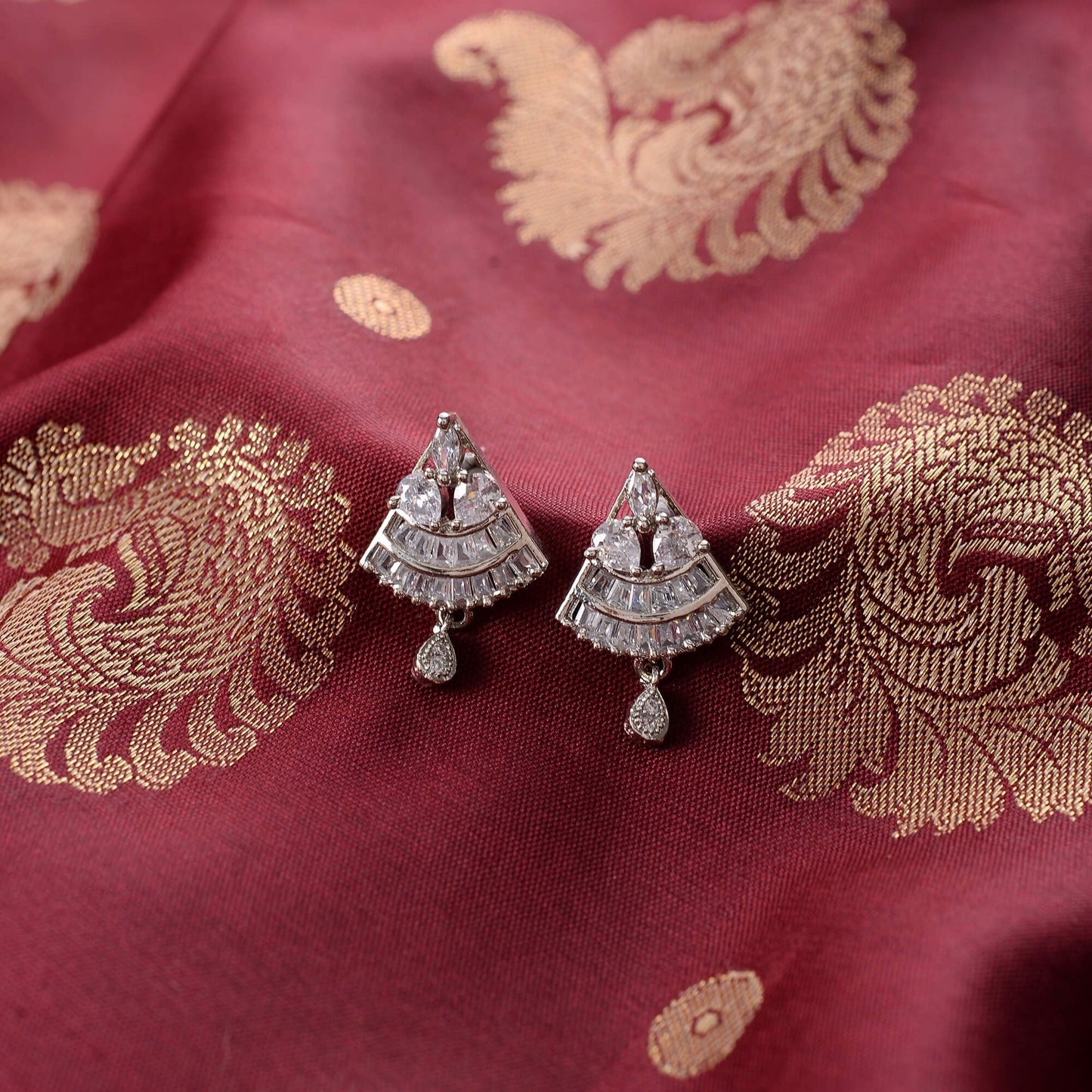 Astraelia- Stone Studded Zirconia Dangler Earrings