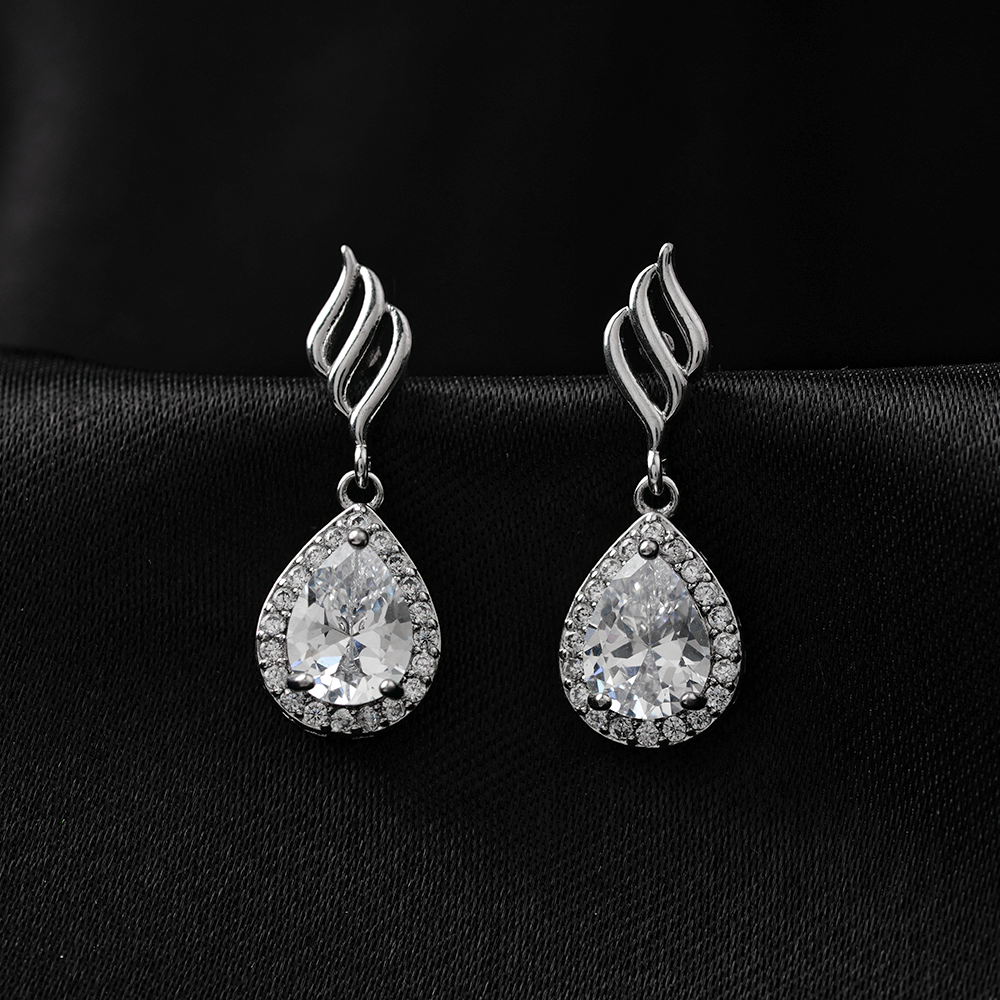 Moonthera- Stone Studded Zirconia Dangler Earrings