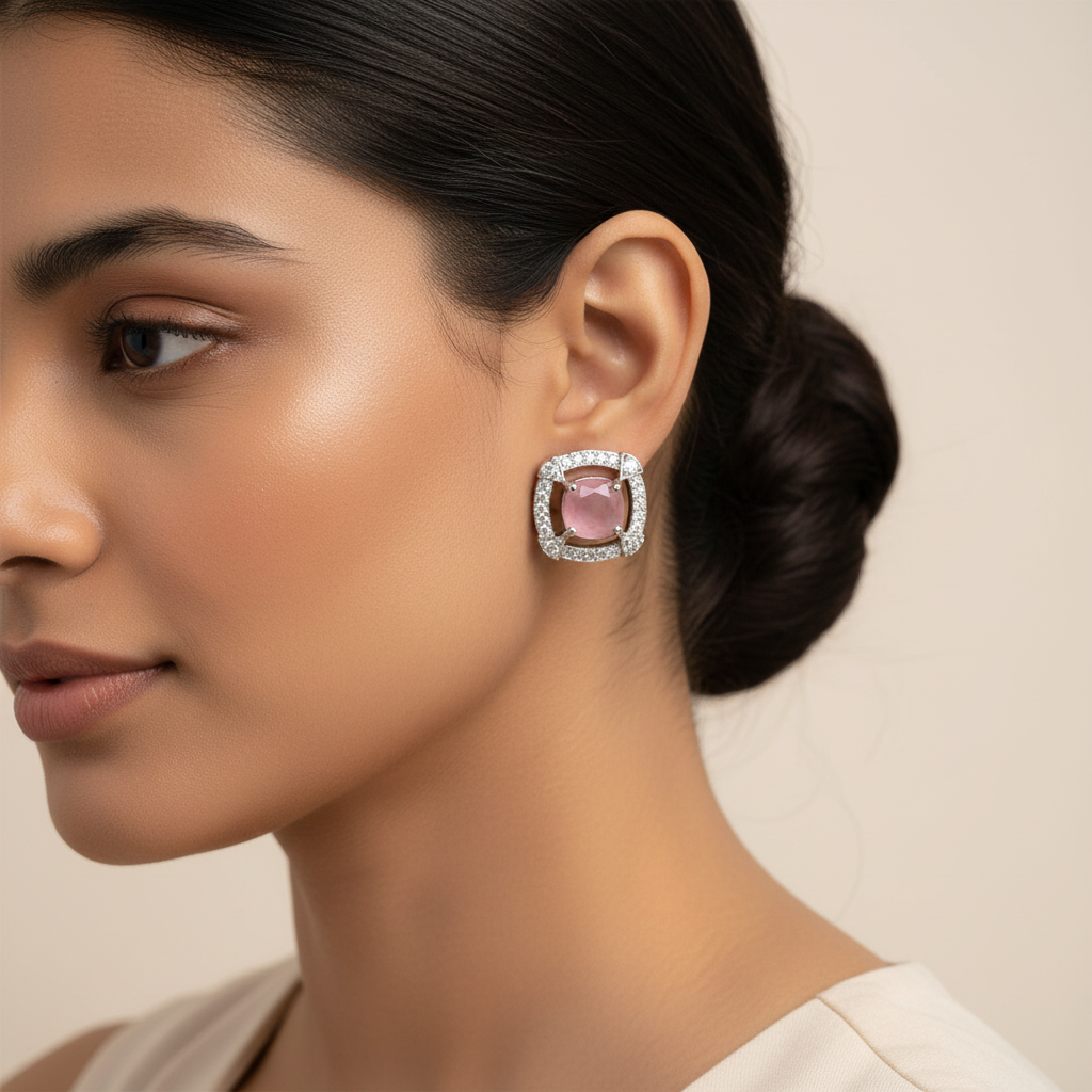 Auralis- Stone studded stud earrings