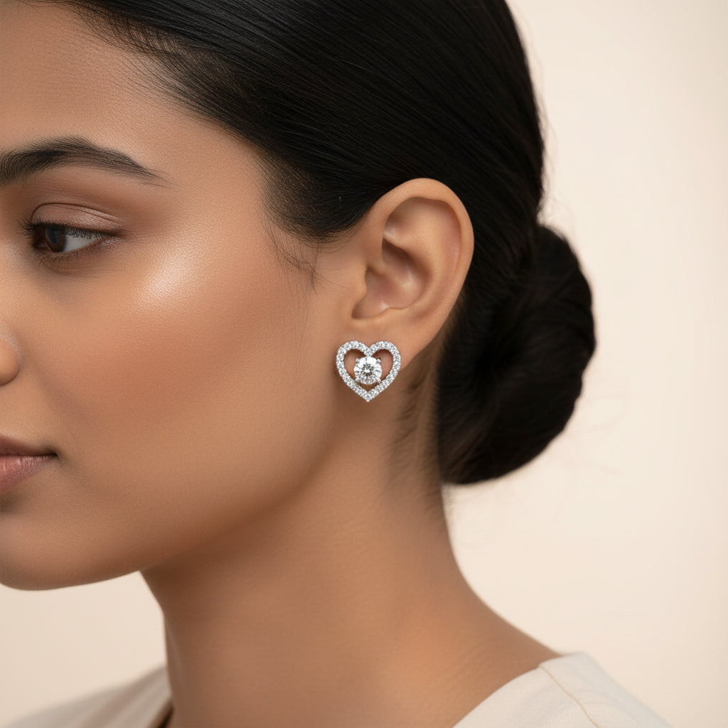 Vire Gold- Stone studded stud earrings
