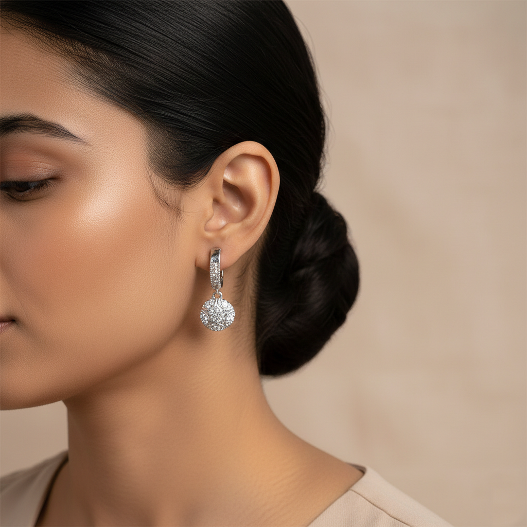 Astrae- Stone studded dangler earrings