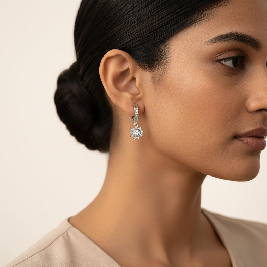 Solea- Stone studded dangler earrings