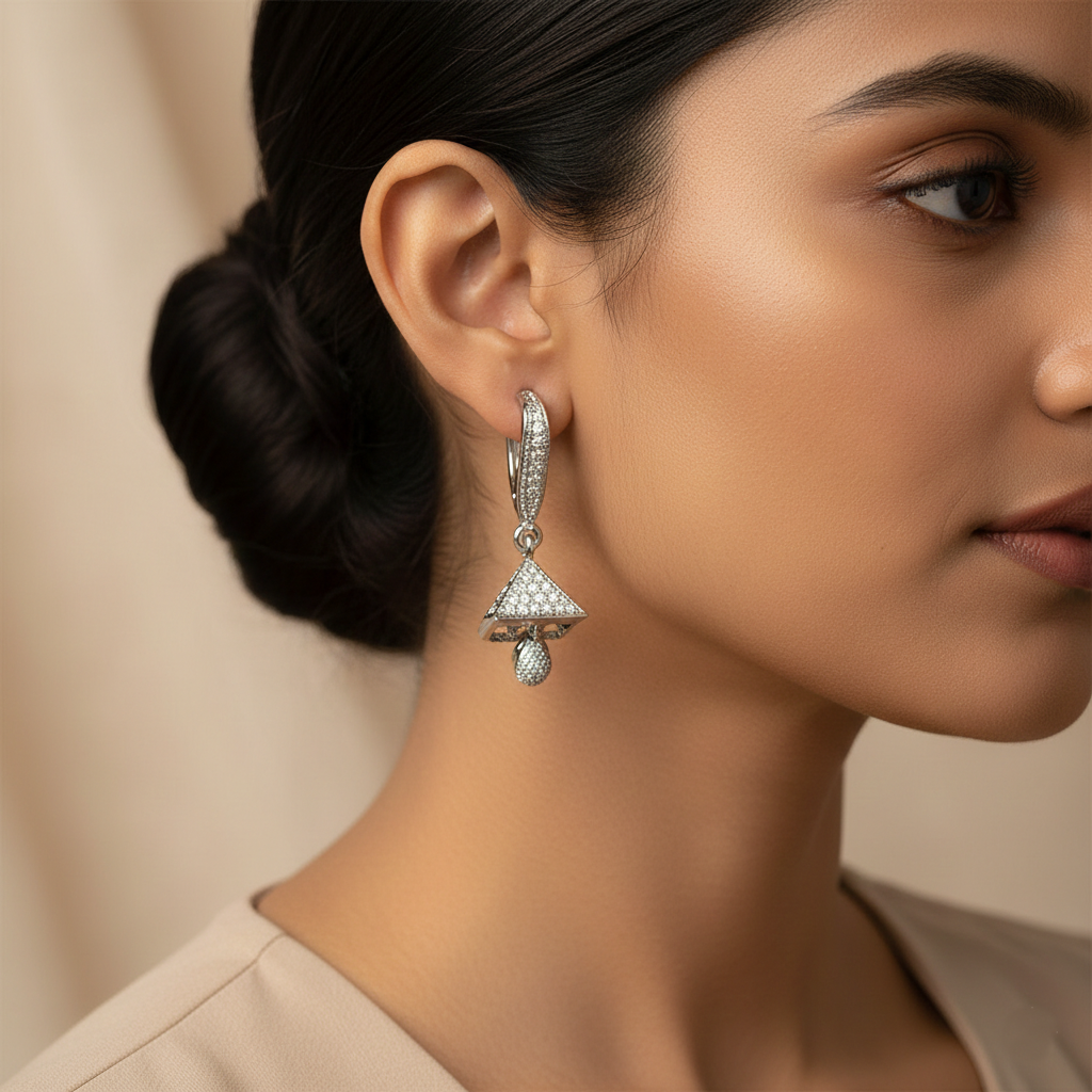 Noira- Stone studded dangler earrings