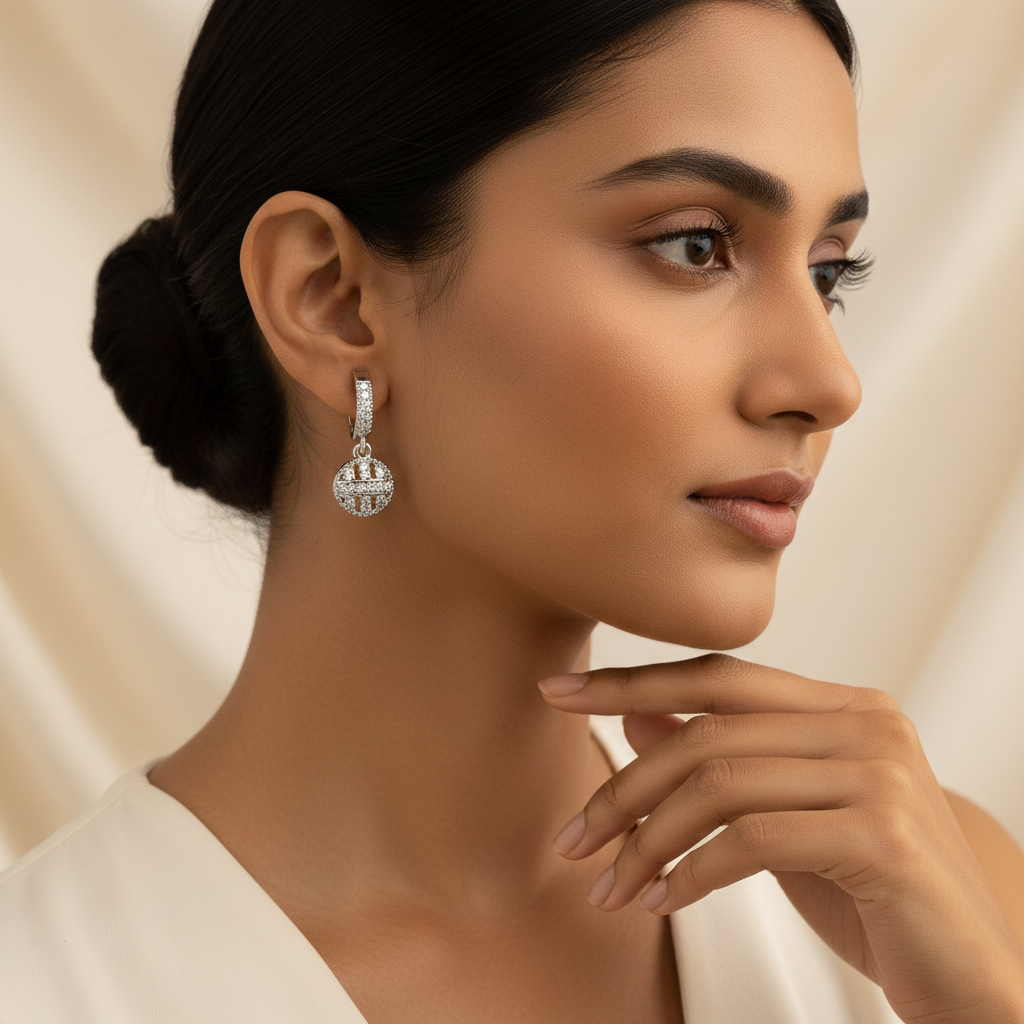 Elara- Stone studded dangler earrings