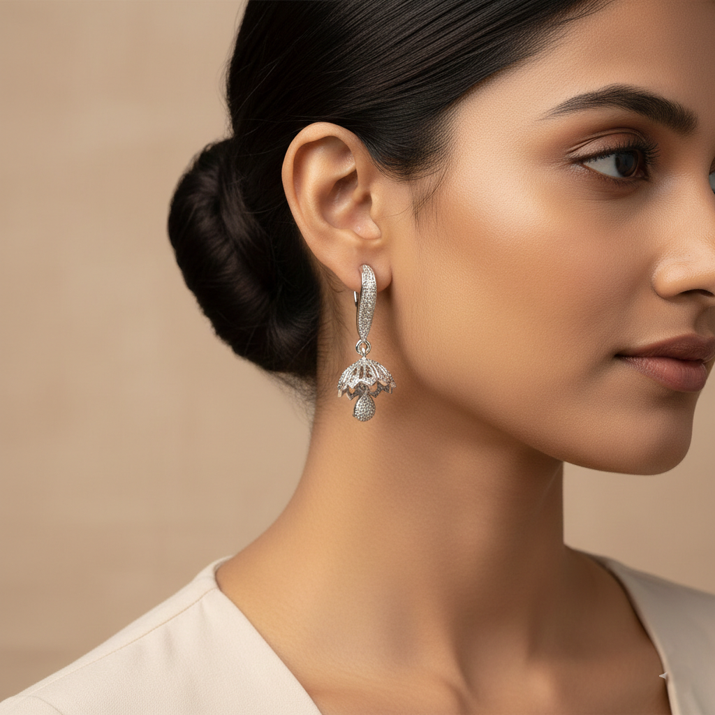 Nyra- Stone studded dangler earrings
