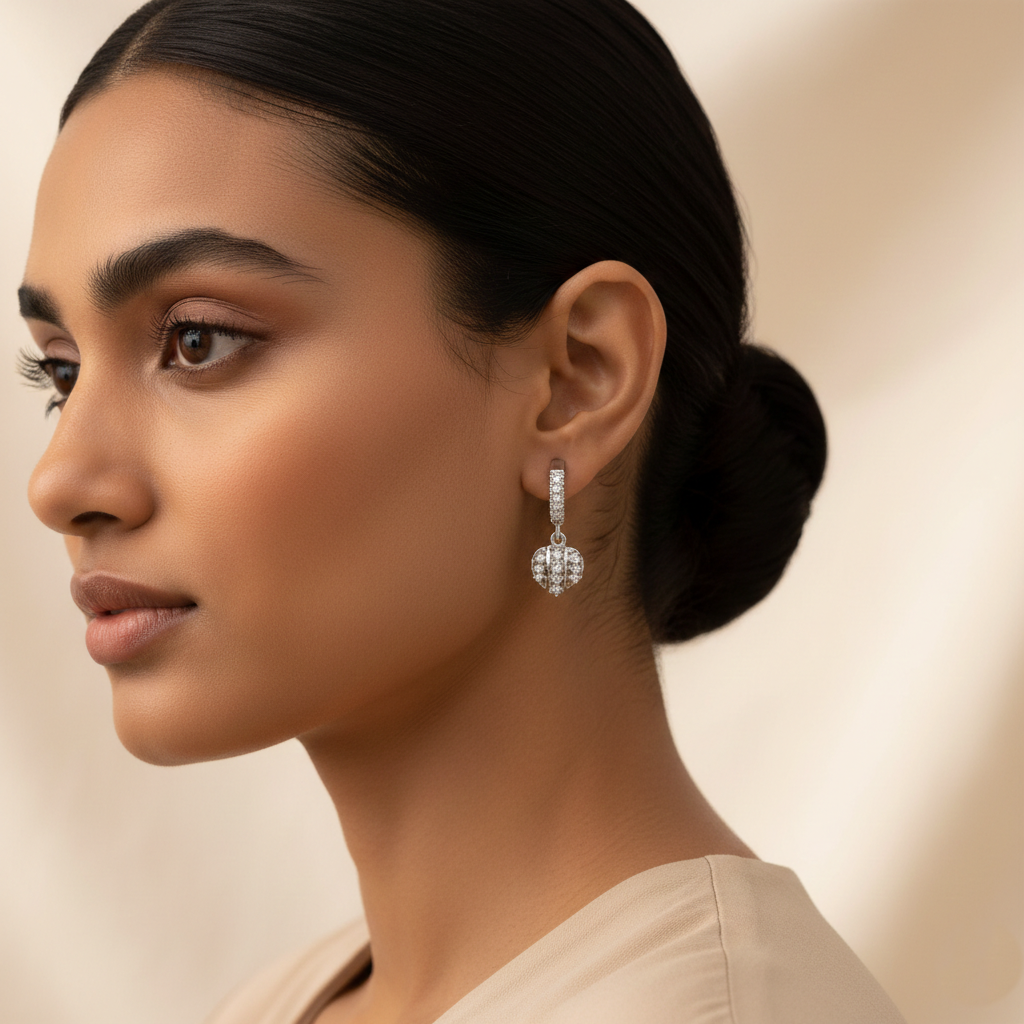 Zyra- Stone studded dangler earrings