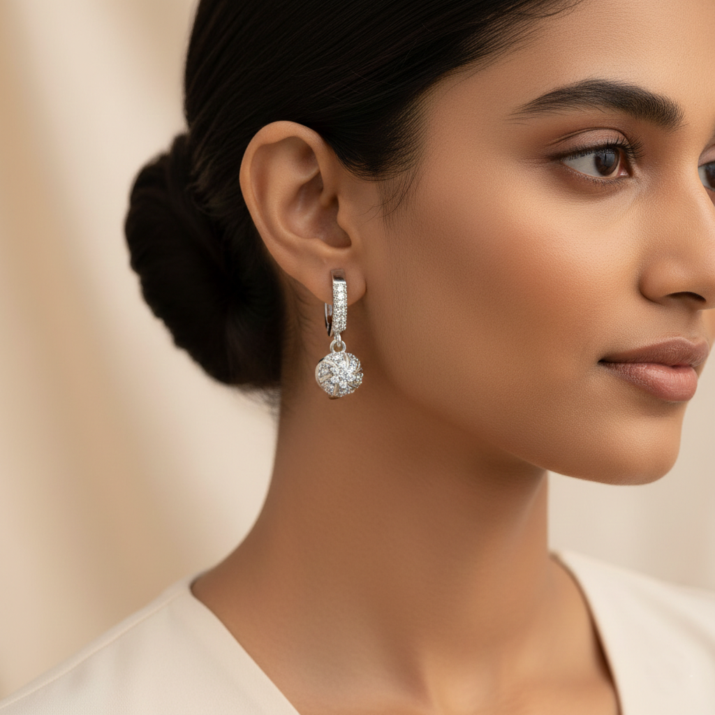 Elyon- Stone studded dangler earrings