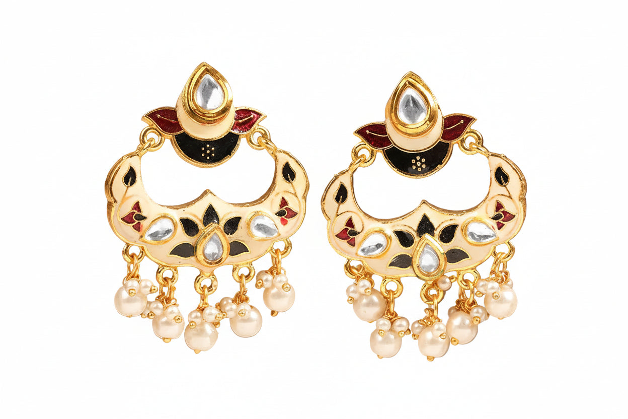 Aanya- Hanging Pearls Dangler Earrings