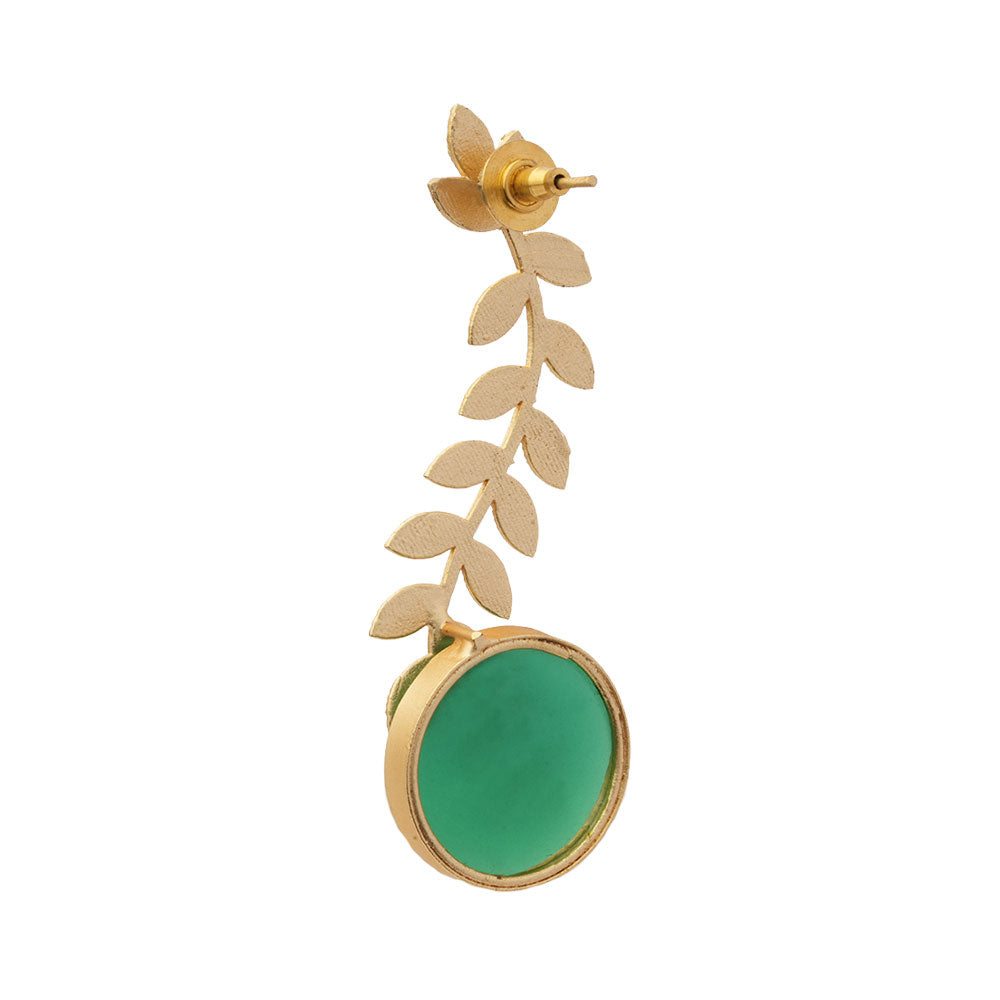 Ashvi- Stone Studded Stud Earrings(Green)
