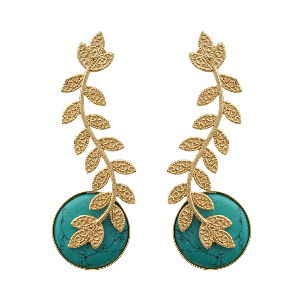 Ashvi- Stone Studded Stud Earrings(Sky Blue)