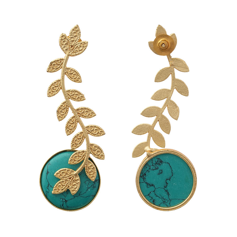Ashvi- Stone Studded Stud Earrings(Sky Blue)