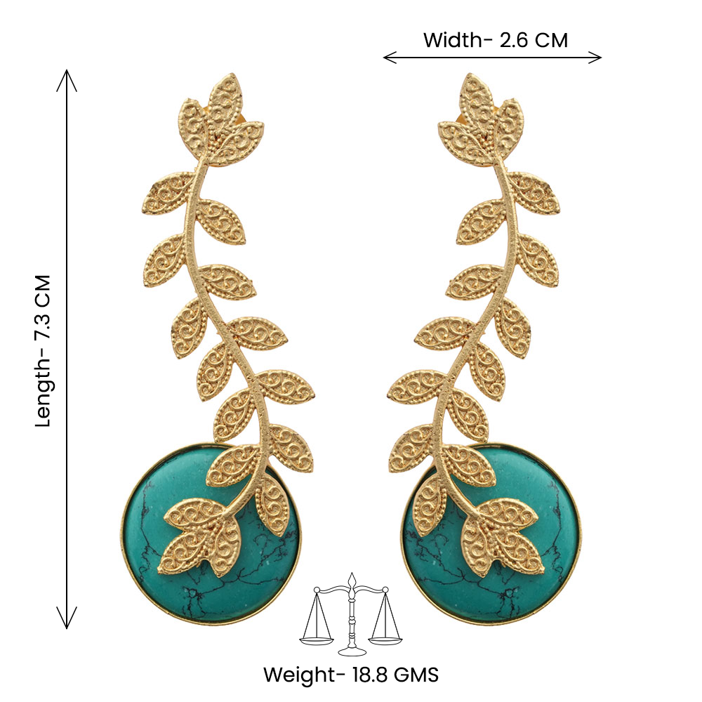 Ashvi- Stone Studded Stud Earrings(Sky Blue)